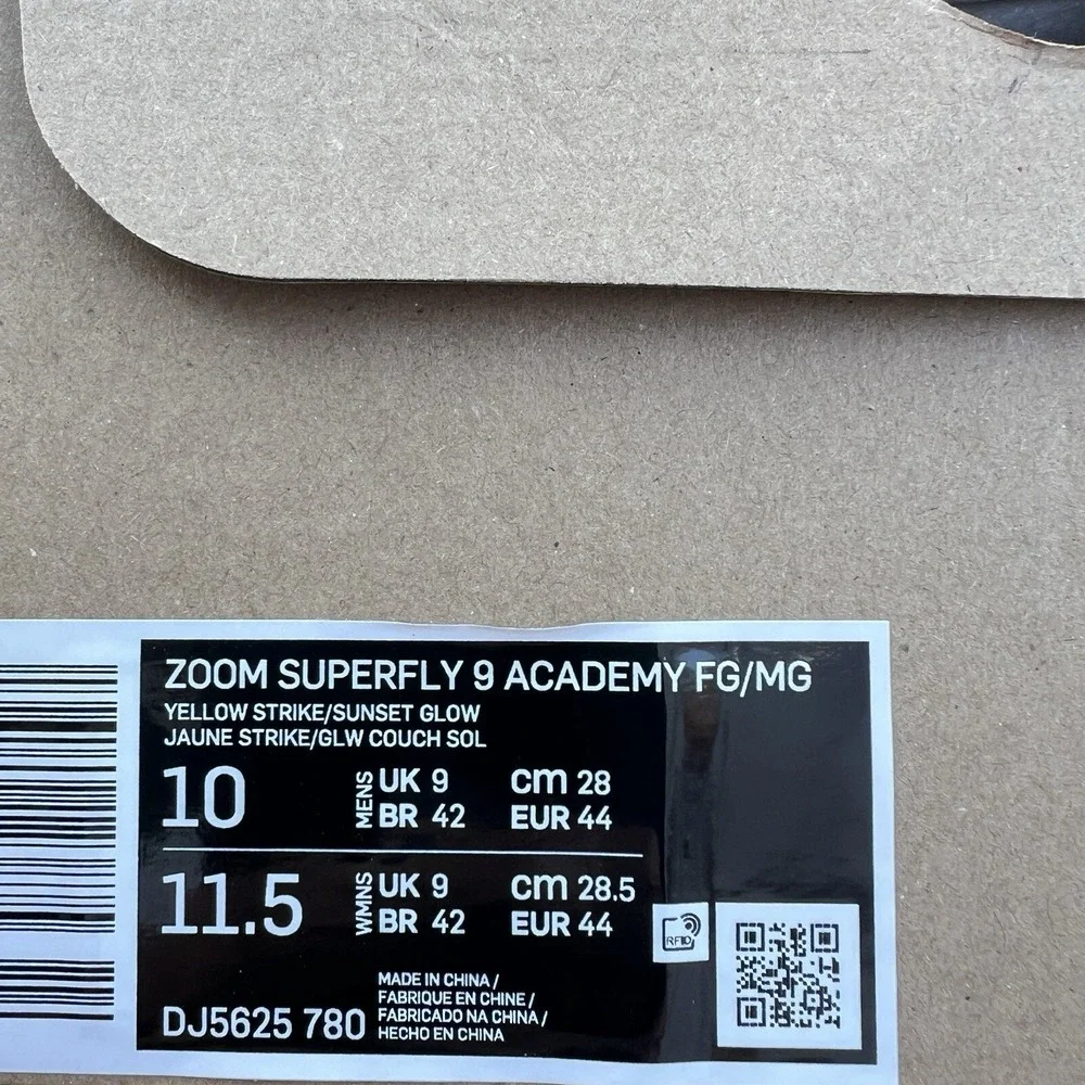 Nike Air Zoom Superfly 9 Academy FG Yellow Lucent Pack DJ5625-780 Men's Size 10 - Picture 11 of 11